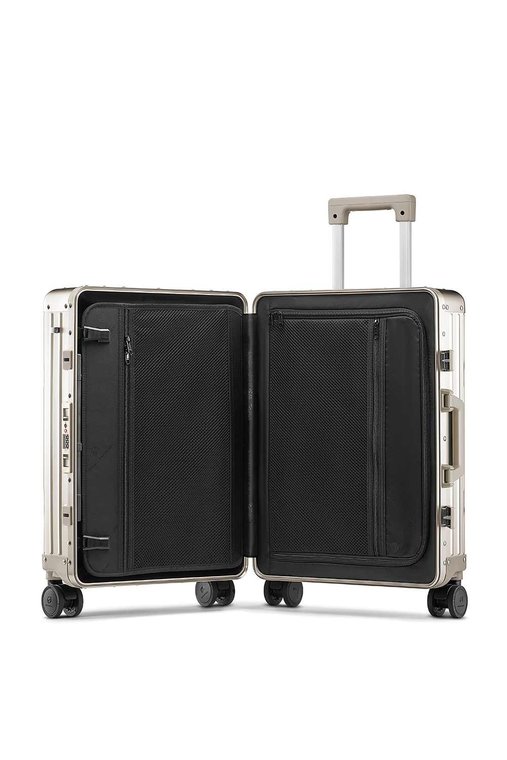 Nobl Travel High End Aluminum Carry On Suitcase with TSA Locks and Fingerprint Lock