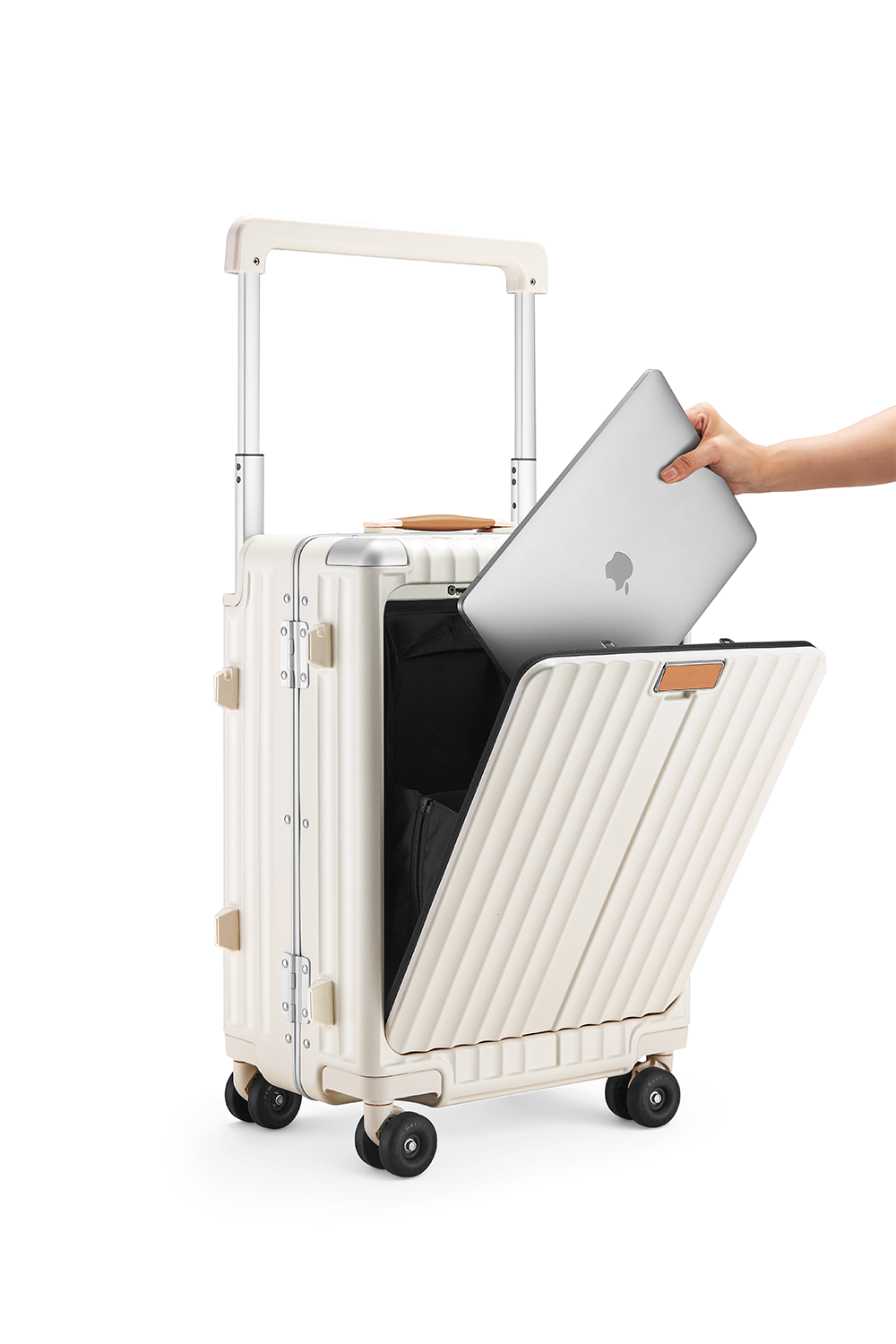 Nobl Travel Elite Wide Handle Carry On Suitcase with TSA Locks and Laptop Compartment
