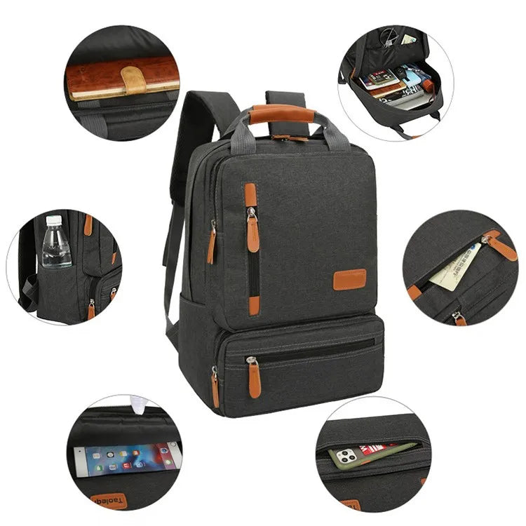 Nobl Travel Men’s 3 Piece Backpack Set with Waterproof Oxford Laptop Backpack and Shoulder Bag