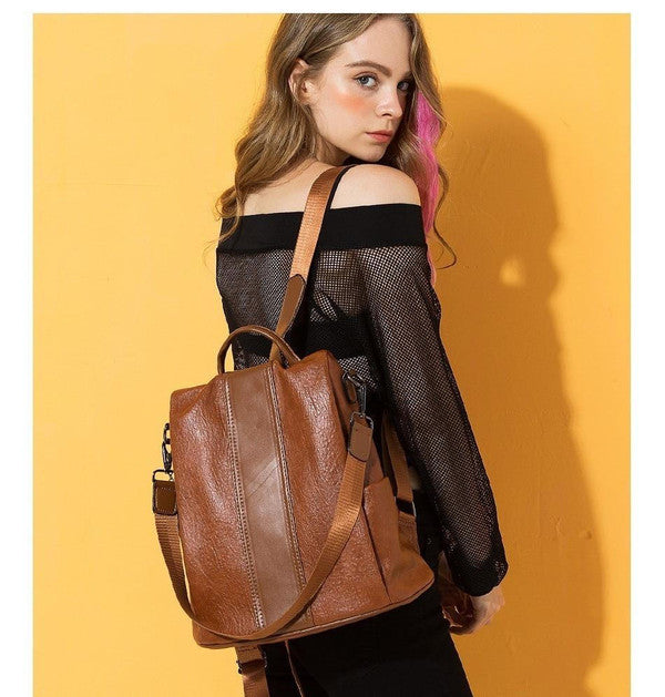 Nobl Travel Anti Theft Women’s Backpack with Synthetic Leather and Multiple Compartments