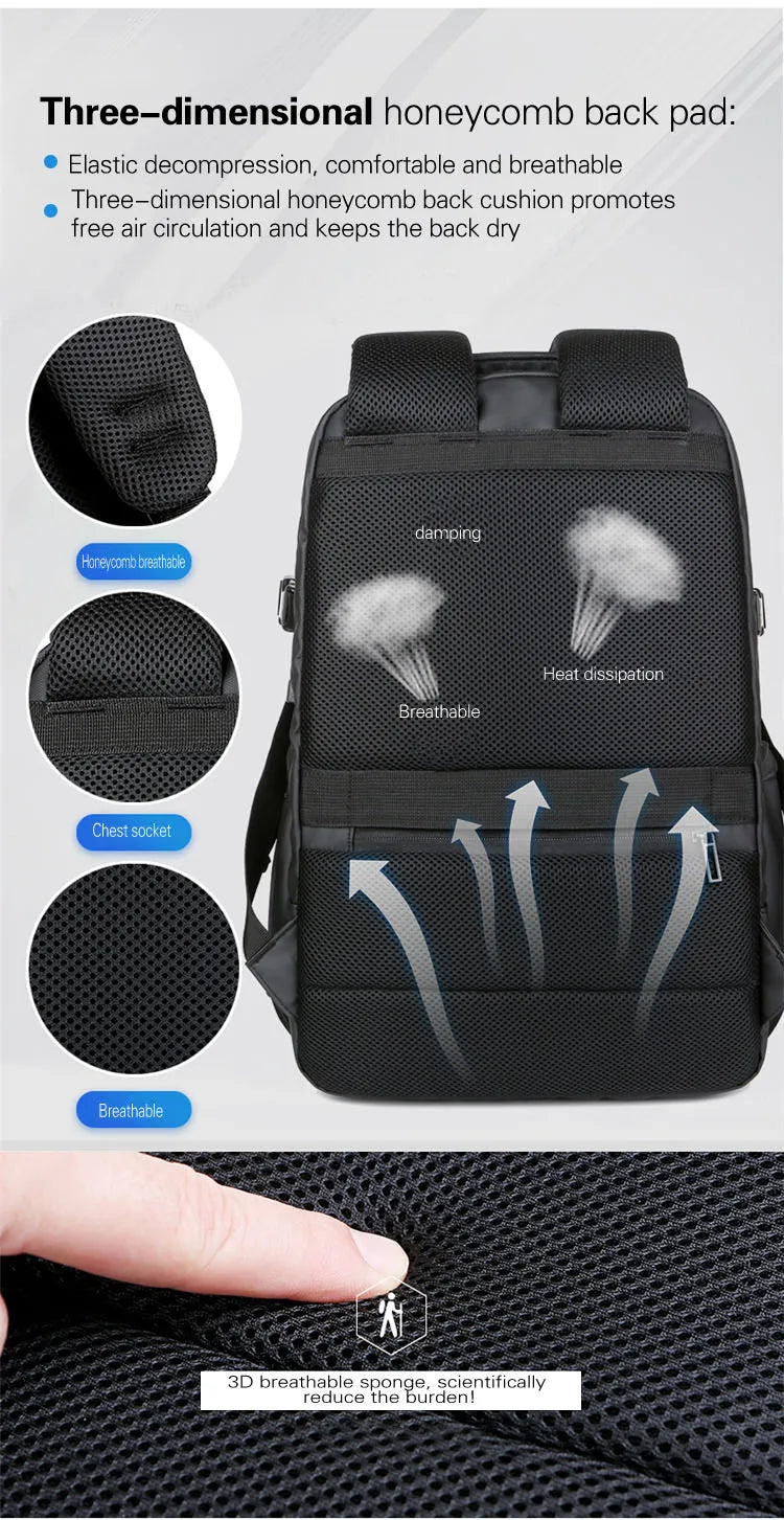Nobl Travel 17 Inch Waterproof Laptop Backpack with USB Port and Multiple Compartments