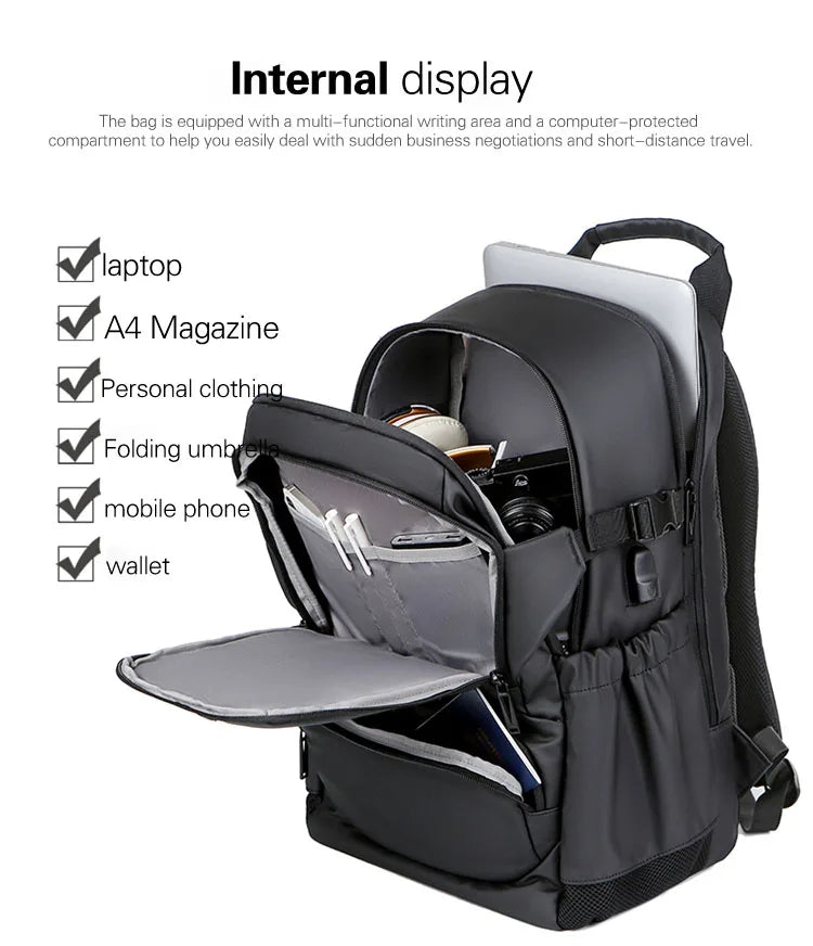 Nobl Travel 17 Inch Waterproof Laptop Backpack with USB Port and Multiple Compartments