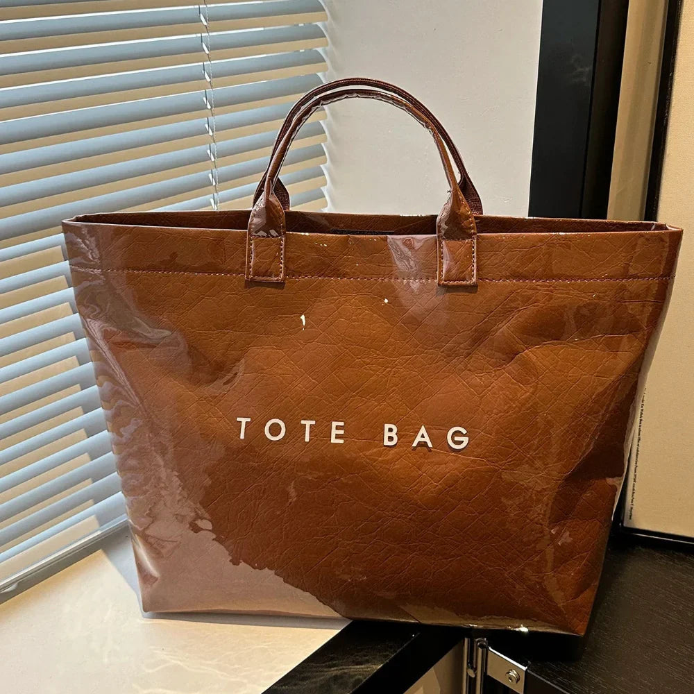 Nobl Travel Women’s Large Metallic Tote Bag with Oversized Storage Design
