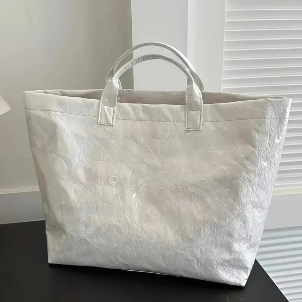 Nobl Travel Women’s Large Metallic Tote Bag with Oversized Storage Design