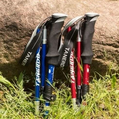 Nobl Travel Adjustable Hiking Sticks with Anti Slip Tips and Ergonomic Handles