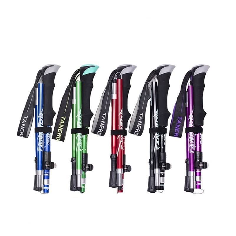 Nobl Travel Adjustable Hiking Sticks with Anti Slip Tips and Ergonomic Handles