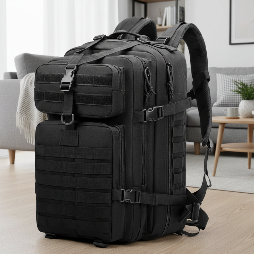 Nobl Travel 50L Tactical Backpack with Laptop Compartment and Water Resistant Nylon