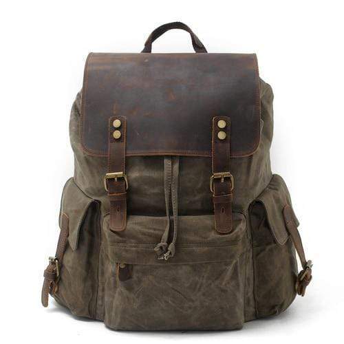 Nobl Travel Luxury Waterproof Canvas Leather Backpack – Large Capacity Unisex Vintage Travel Backpack