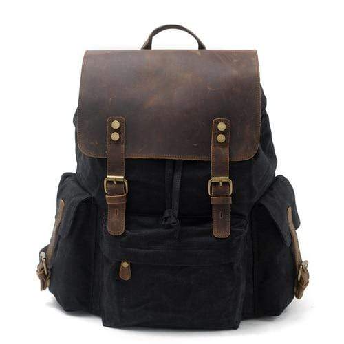Nobl Travel Luxury Waterproof Canvas Leather Backpack – Large Capacity Unisex Vintage Travel Backpack