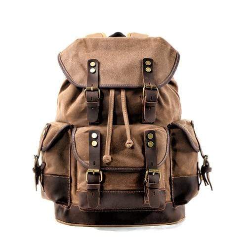 Nobl Travel Waterproof Waxed Canvas Backpack – Vintage Leisure Rucksack for Travel & Outdoor Adventures