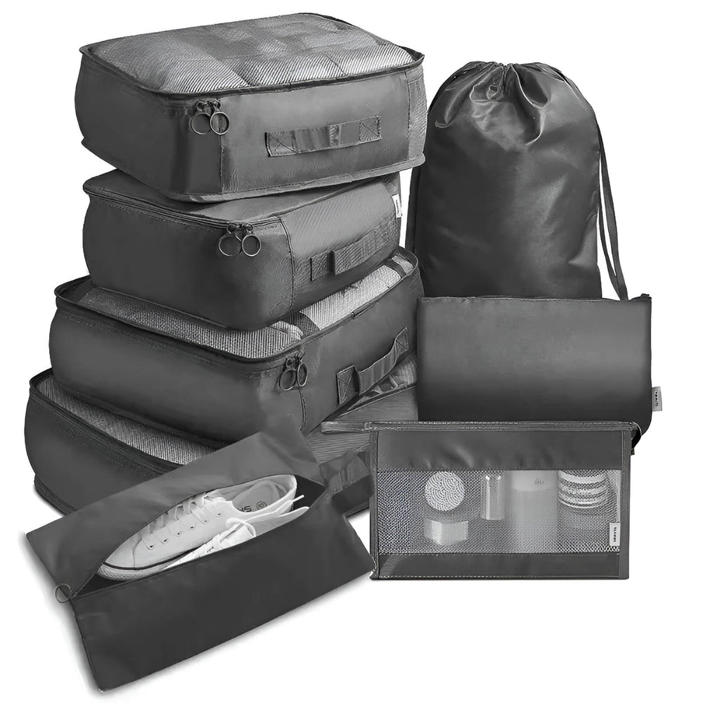 Nobl Travel 7 Piece Packing Cubes Set with Mesh Panels and Travel Organizer Bags