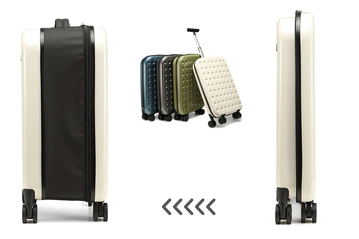 Nobl Travel 360° Foldable Carry On Suitcase 20 Inch with Spinner Wheels and Combination Lock