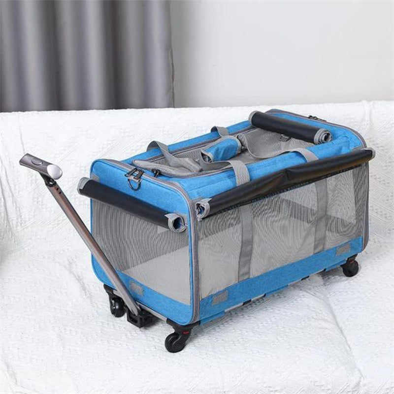 Nobl Travel Extra Large Cat Carrier with Wheels – 3-in-1 Foldable Pet Travel Backpack & Rolling Bag