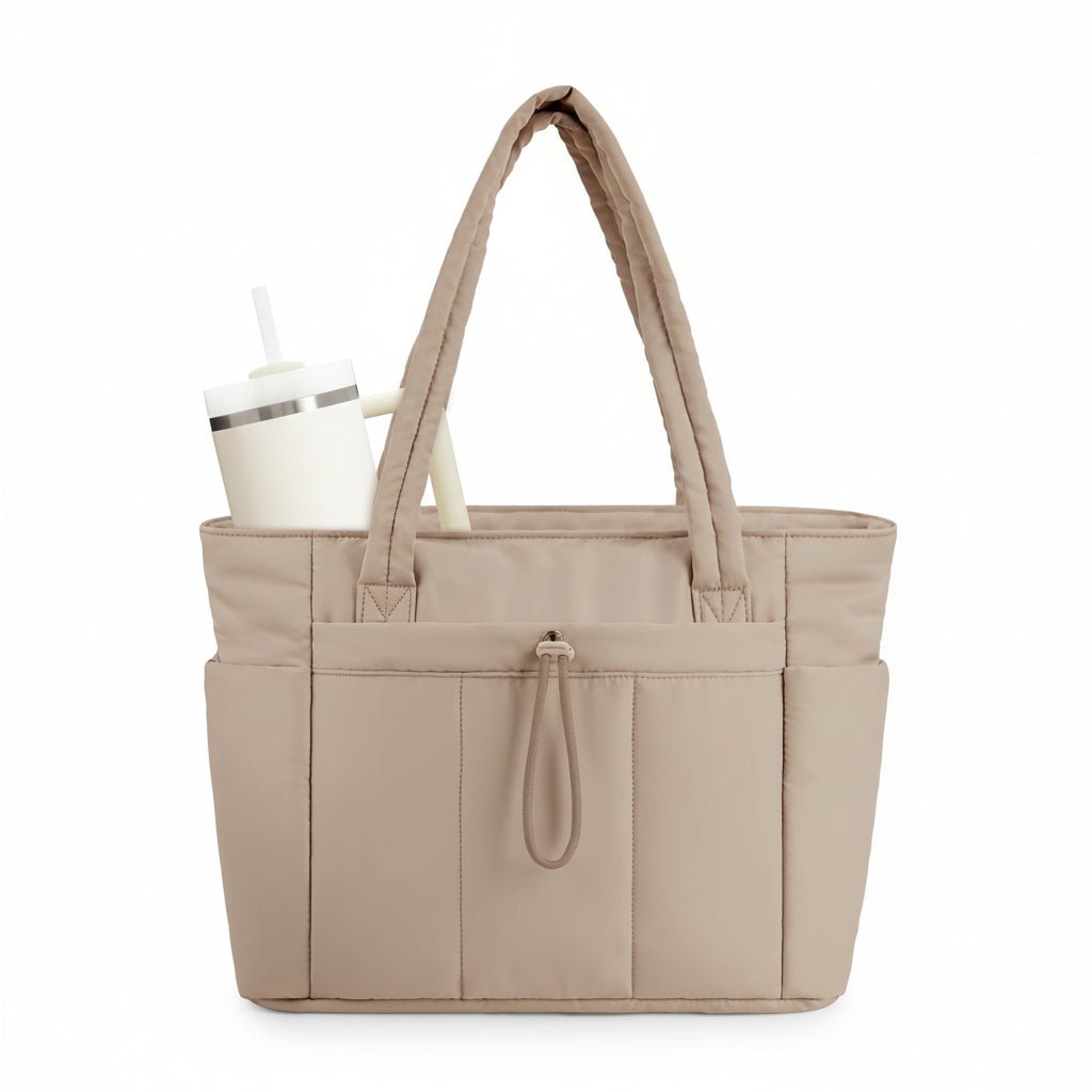 Nobl Travel Toteva Women’s Quilted Tote Bag with Laptop Sleeve and Trolley Strap