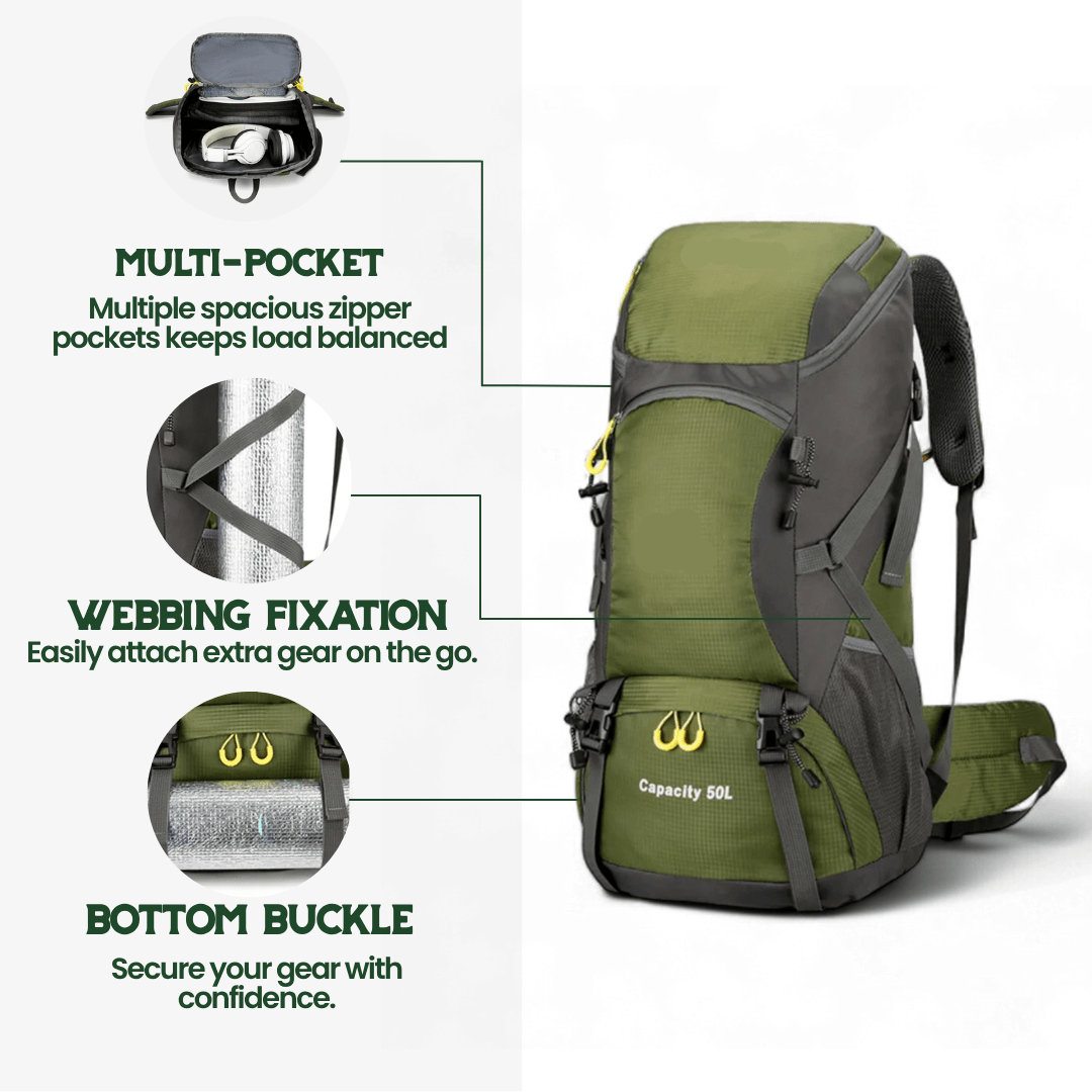 Nobl Travel 30L Tactical Backpack with Water Resistant Nylon and Multiple Pockets
