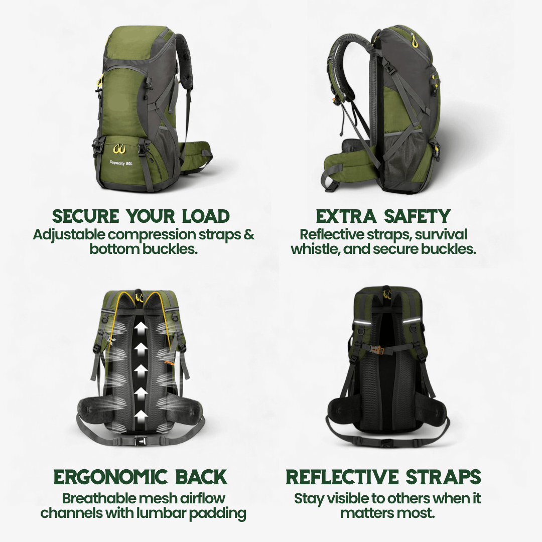 Nobl Travel 30L Tactical Backpack with Water Resistant Nylon and Multiple Pockets