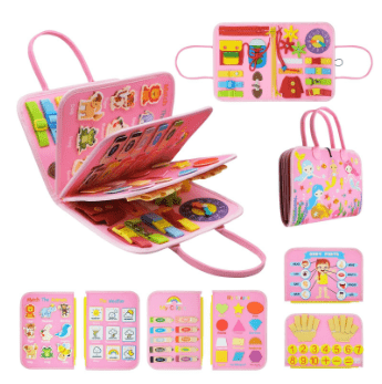 Nobl Travel WonderTots Montessori Sensory Book with Interactive Felt Learning Activities for Kids