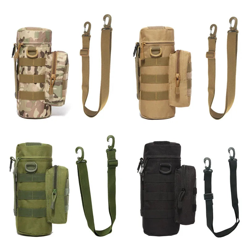 Nobl Travel Tactical MOLLE Water Bottle Bag – Waterproof Nylon Outdoor Utility Pouch