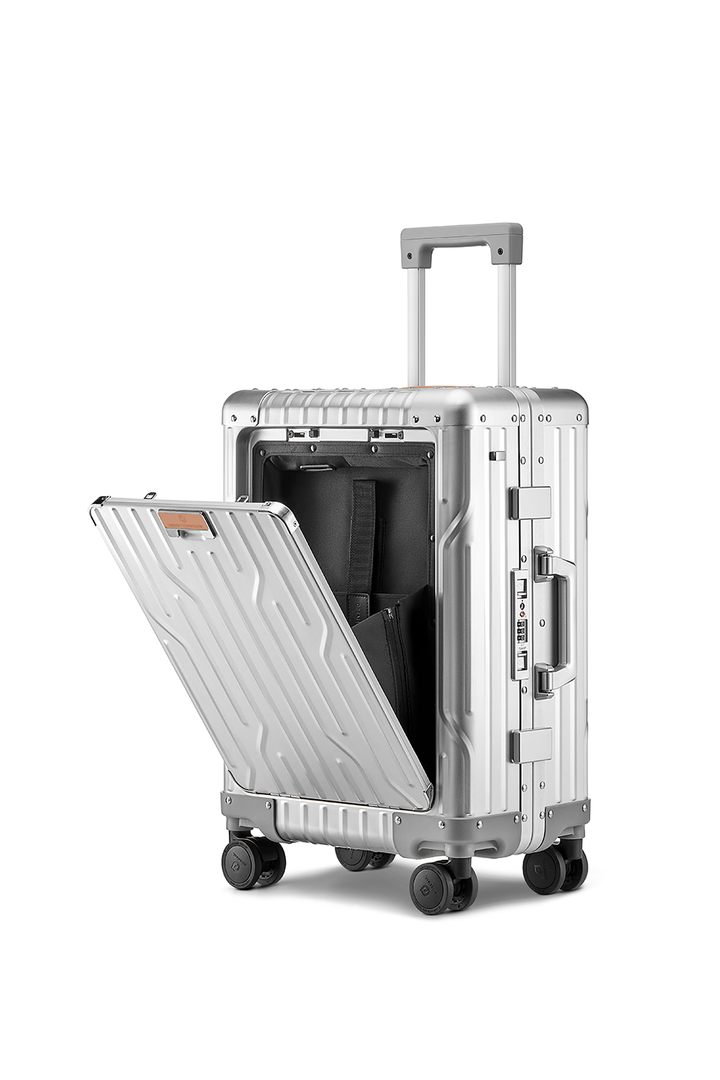 Nobl Travel High End Aluminum Carry On Suitcase with TSA Locks and Fingerprint Lock