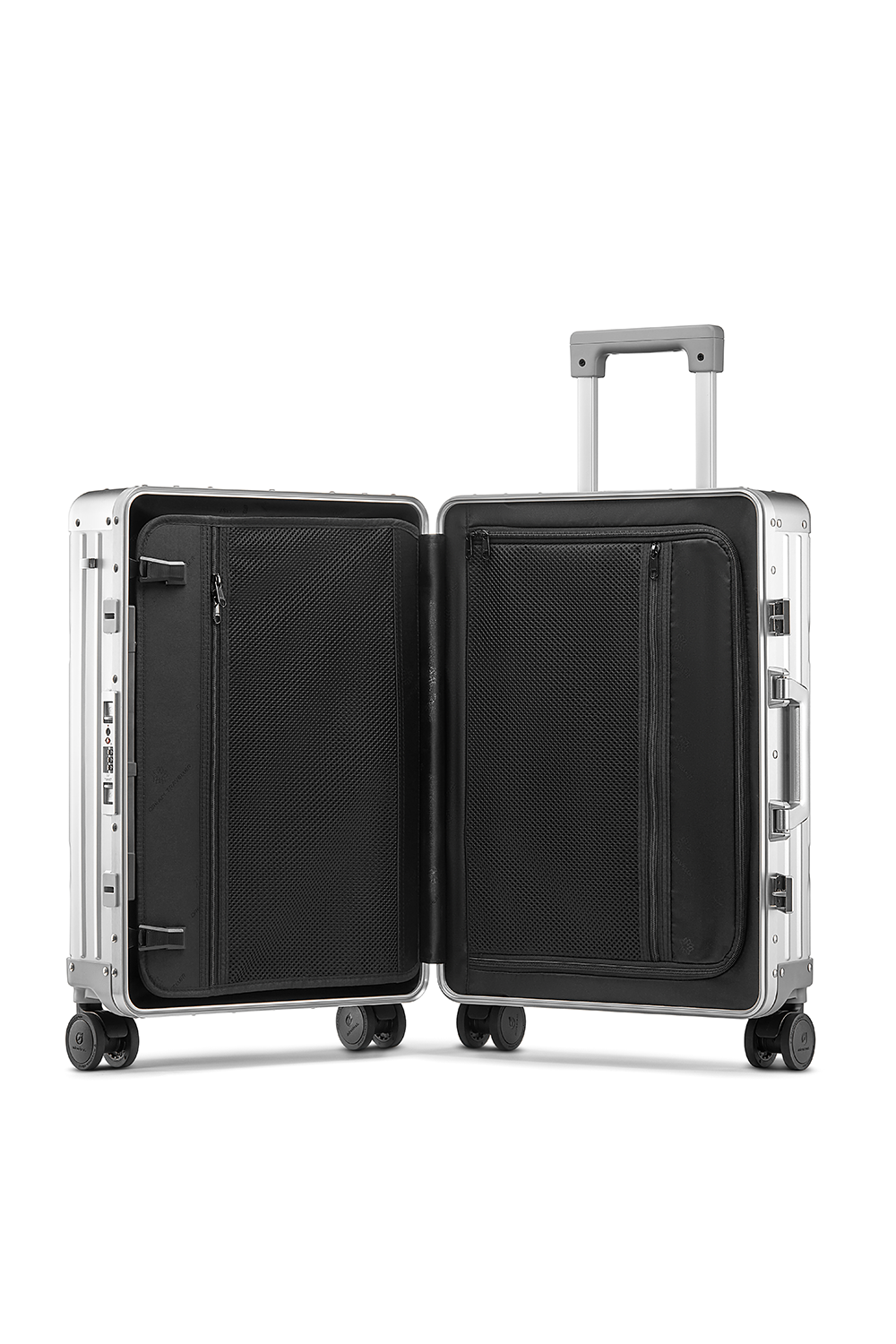 Nobl Travel High End Aluminum Carry On Suitcase with TSA Locks and Fingerprint Lock