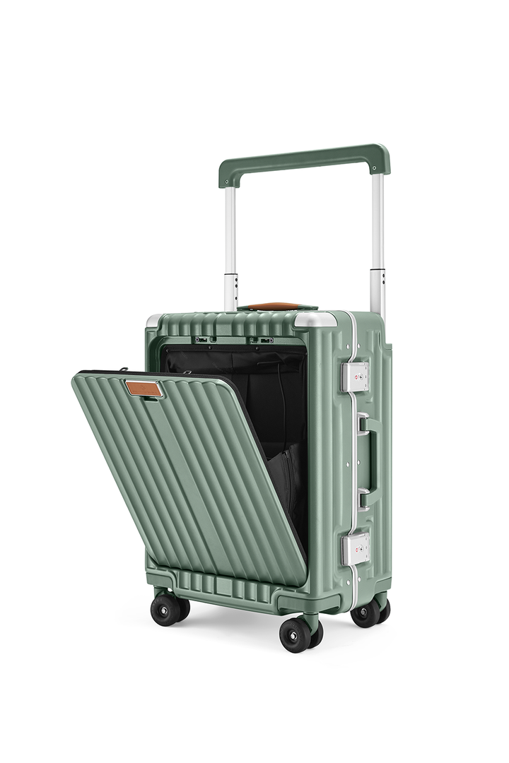 Nobl Travel Elite Wide Handle Carry On Suitcase with TSA Locks and Laptop Compartment
