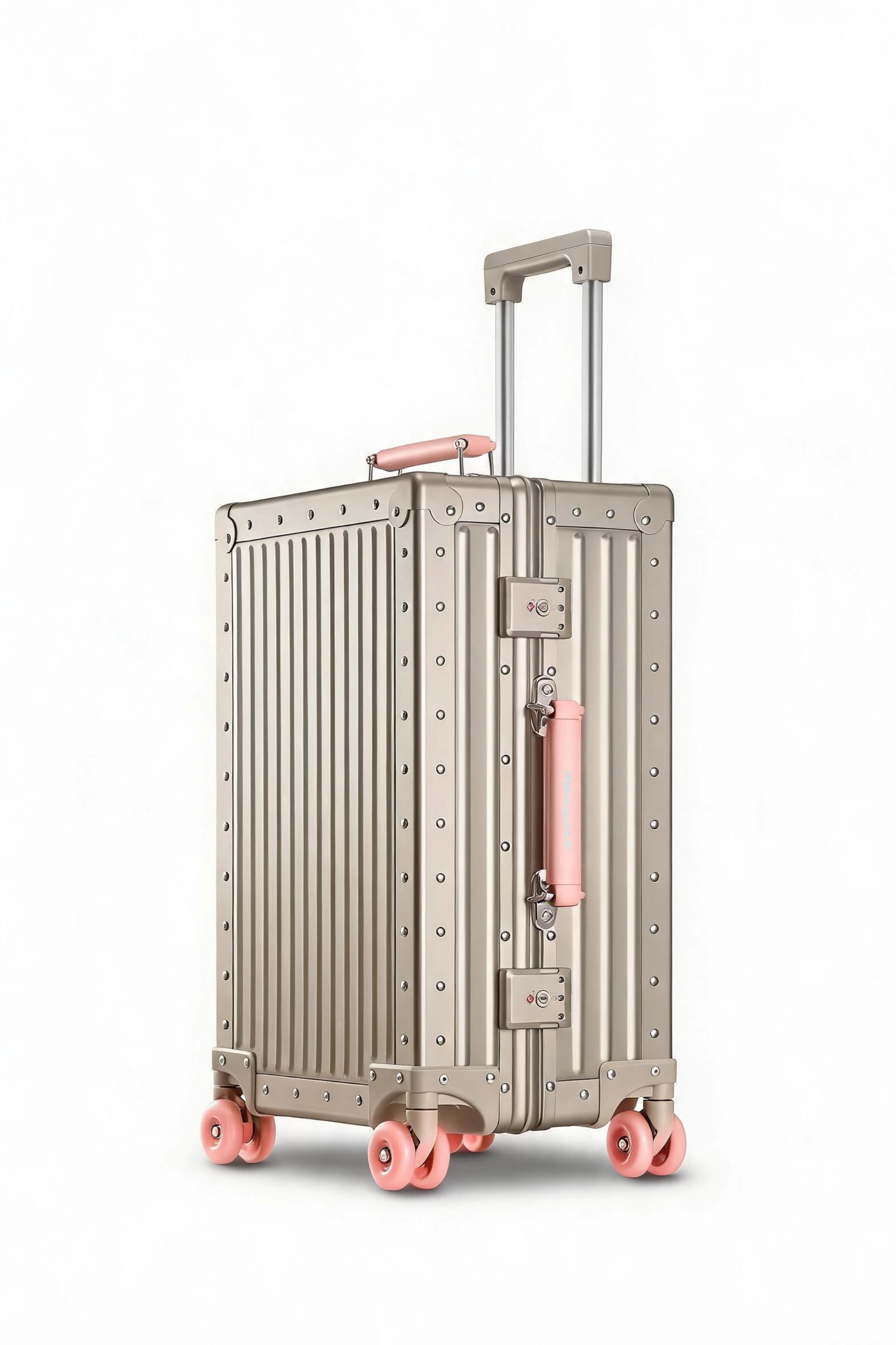 Nobl Travel Classic Aluminum Luggage Collection with Carry On and Checked Suitcases