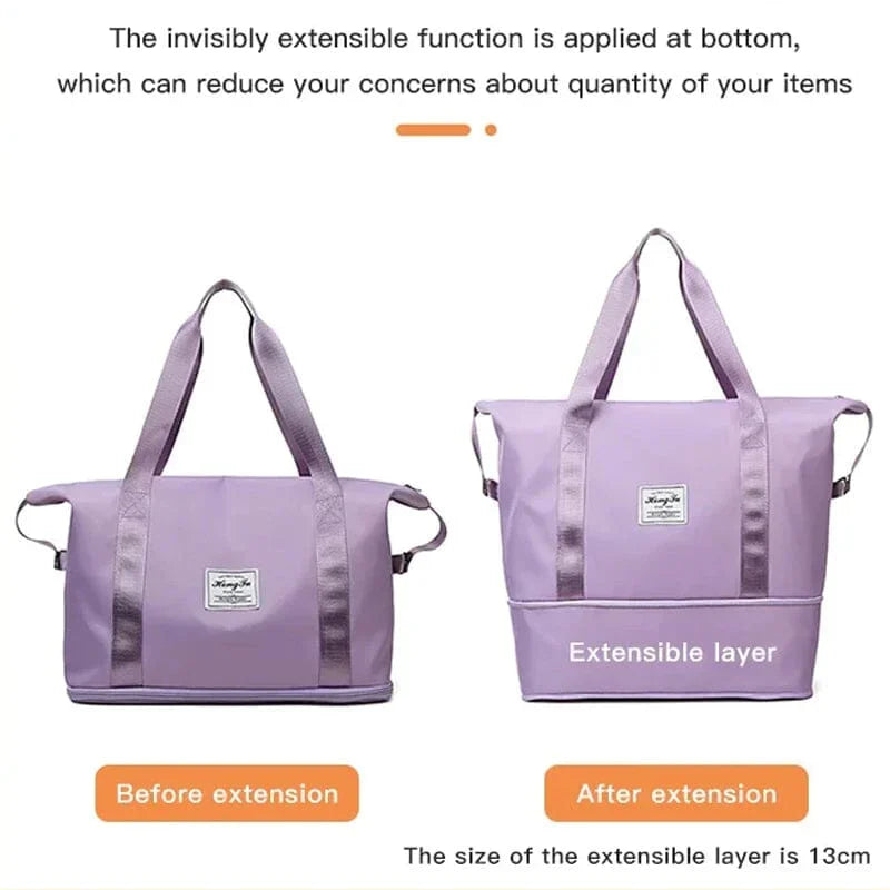 Nobl Travel Double Layer Travel Duffel Bag – Waterproof Wet & Dry Separation Gym and Weekend Bag