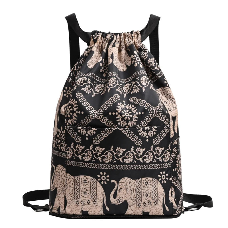 Nobl Travel Foldable Drawstring Backpack – Lightweight Large Capacity Travel & Sports Bag