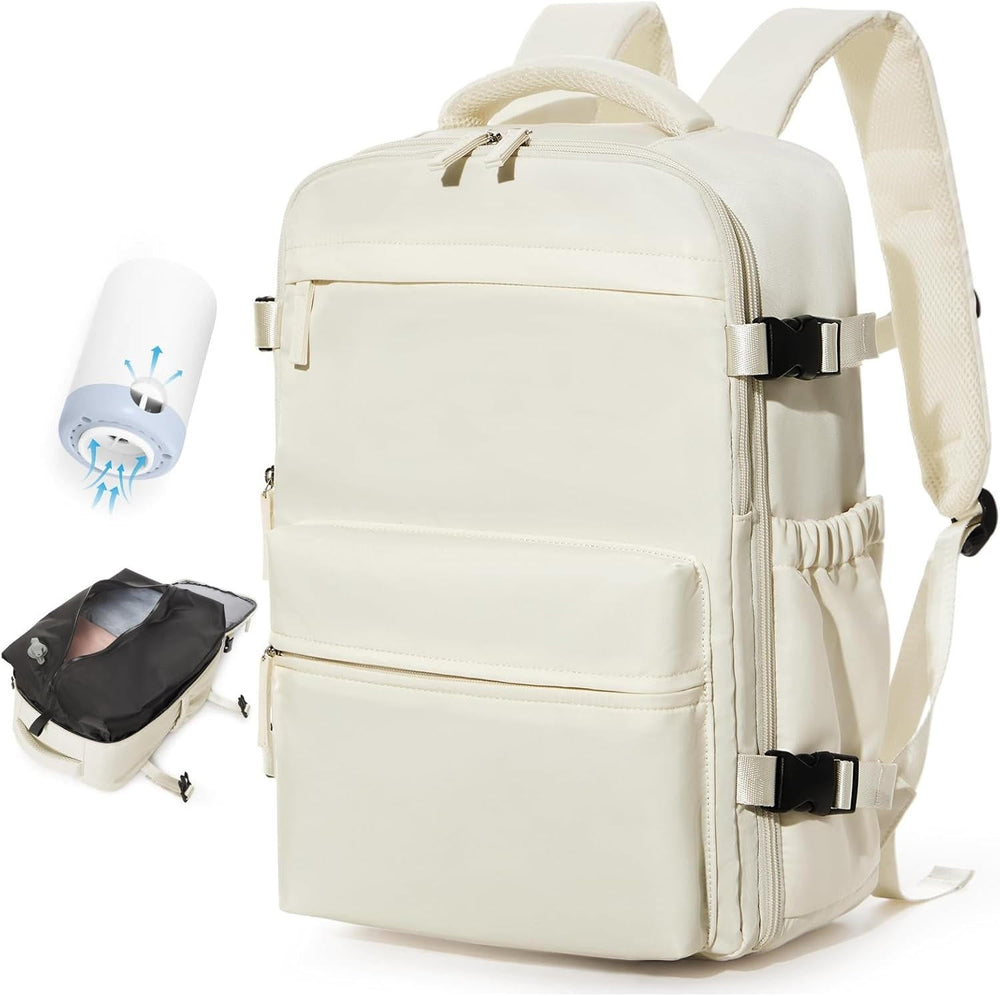Nobl Travel 15.6 Inch Vacuum Compression Travel Backpack with Laptop Compartment and Electric Pump