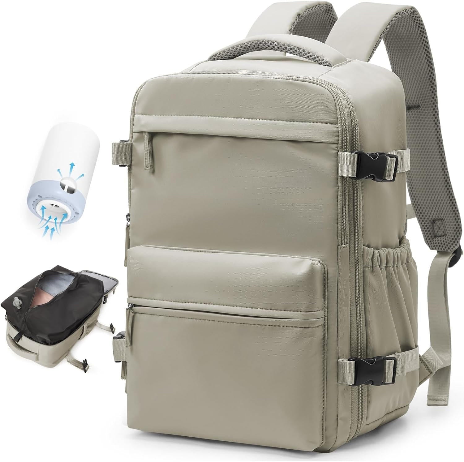 Nobl Travel 15.6 Inch Vacuum Compression Travel Backpack with Laptop Compartment and Electric Pump