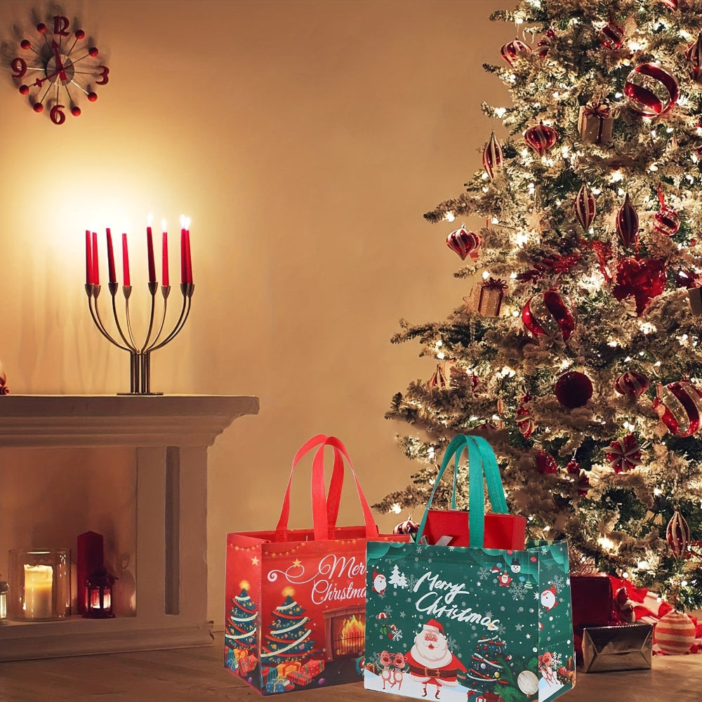 Nobl Travel Reusable Christmas Tote Bags Set with Large Gift Storage Design