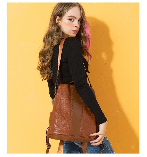 Nobl Travel Anti Theft Women’s Backpack with Synthetic Leather and Multiple Compartments