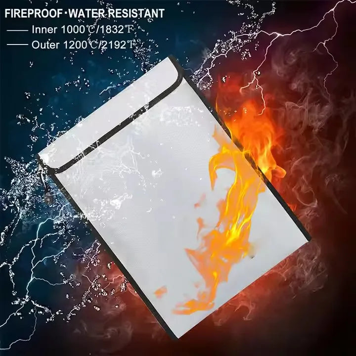 Nobl Travel Fireproof Document Bag with Waterproof Fiberglass A4 Storage Design