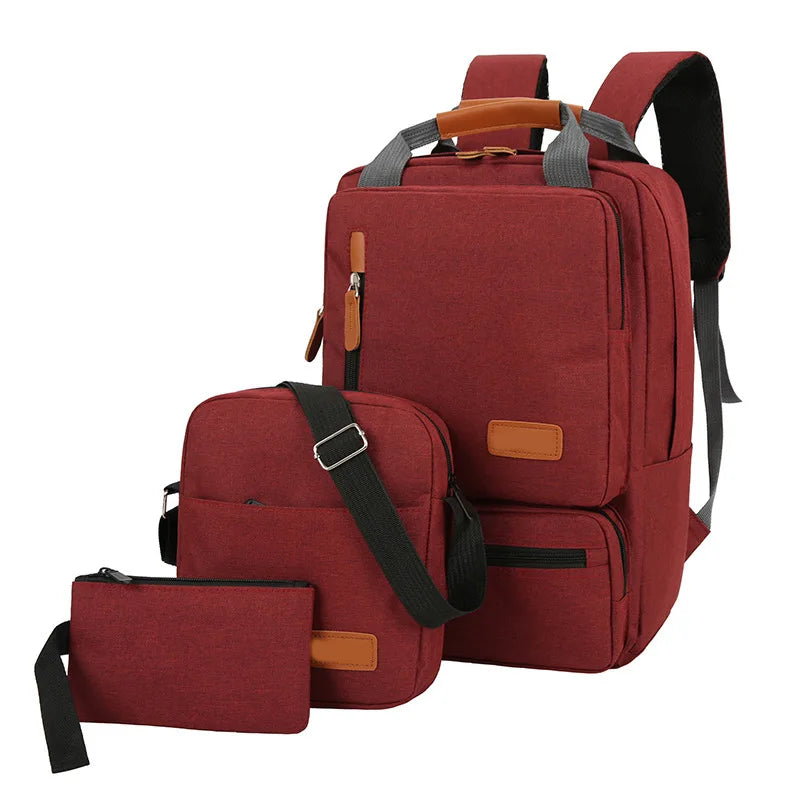Nobl Travel Men’s 3 Piece Backpack Set with Waterproof Oxford Laptop Backpack and Shoulder Bag
