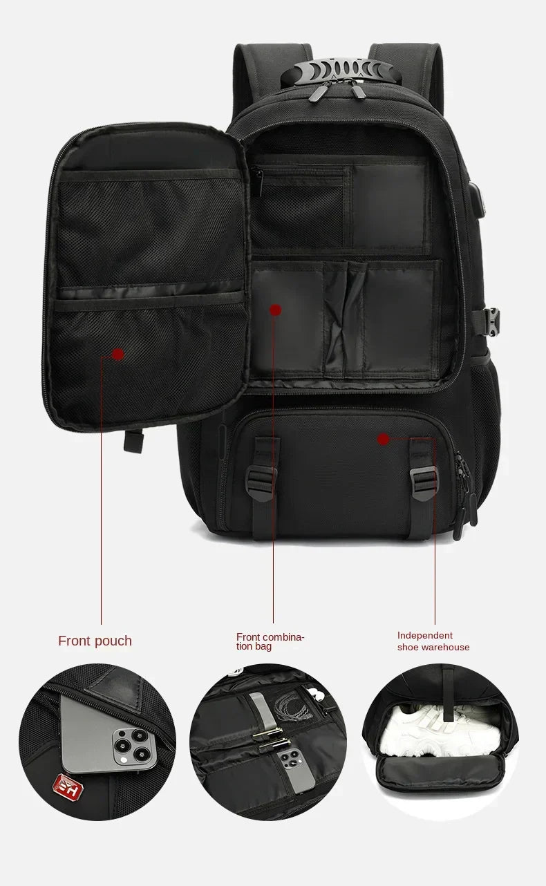 Nobl Travel 60L Expandable Outdoor Travel Backpack – Large Capacity Hiking & Camping Backpack