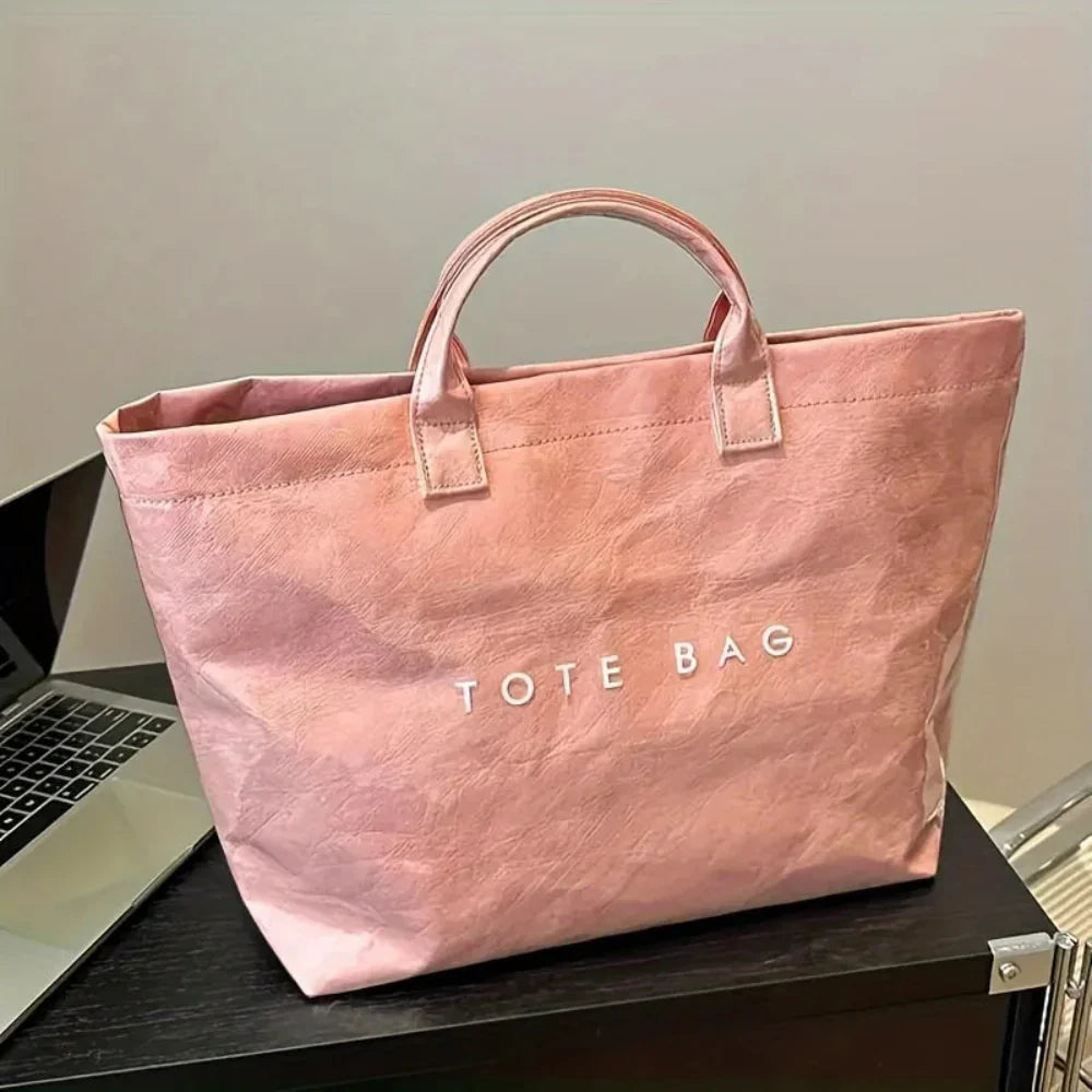 Nobl Travel Women’s Large Metallic Tote Bag with Oversized Storage Design