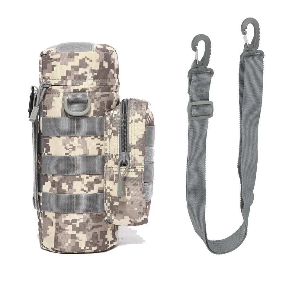 Nobl Travel Tactical MOLLE Water Bottle Bag – Waterproof Nylon Outdoor Utility Pouch