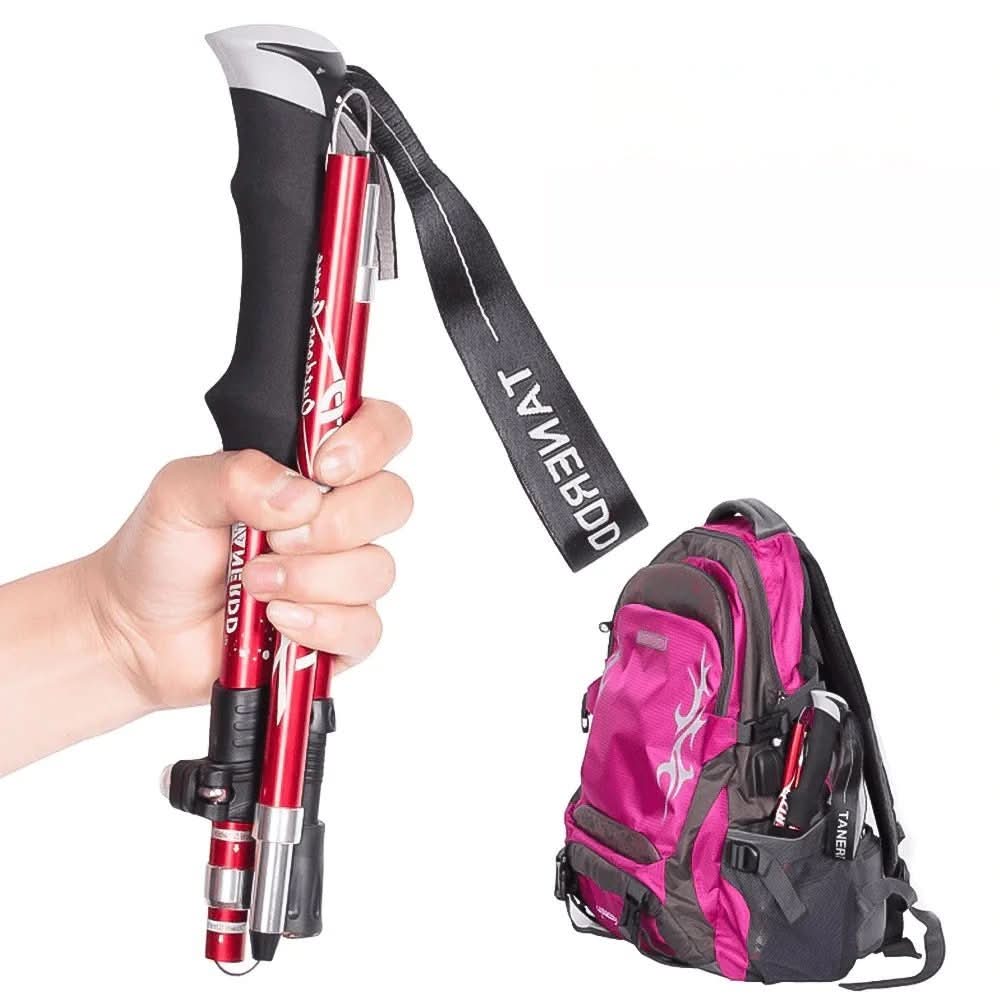 Nobl Travel Adjustable Hiking Sticks with Anti Slip Tips and Ergonomic Handles