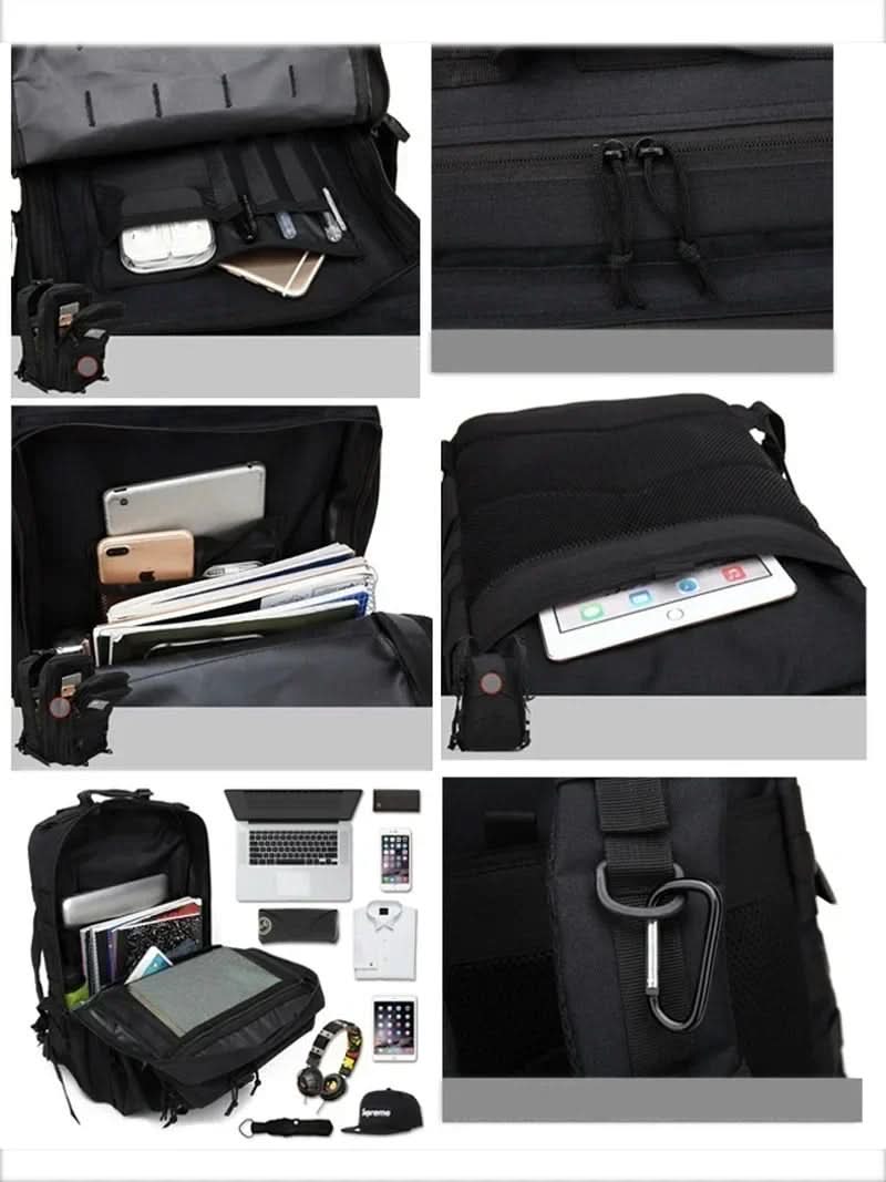 Nobl Travel 50L Tactical Backpack with Laptop Compartment and Water Resistant Nylon