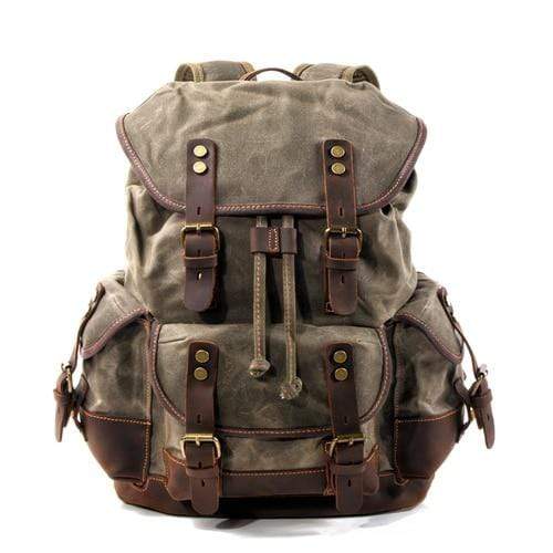 Nobl Travel Waterproof Waxed Canvas Backpack – Vintage Leisure Rucksack for Travel & Outdoor Adventures