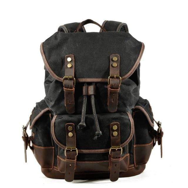 Nobl Travel Waterproof Waxed Canvas Backpack – Vintage Leisure Rucksack for Travel & Outdoor Adventures