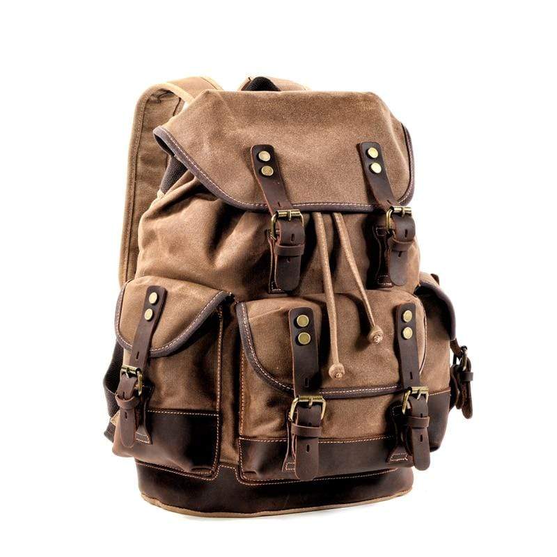 Nobl Travel Waterproof Waxed Canvas Backpack – Vintage Leisure Rucksack for Travel & Outdoor Adventures