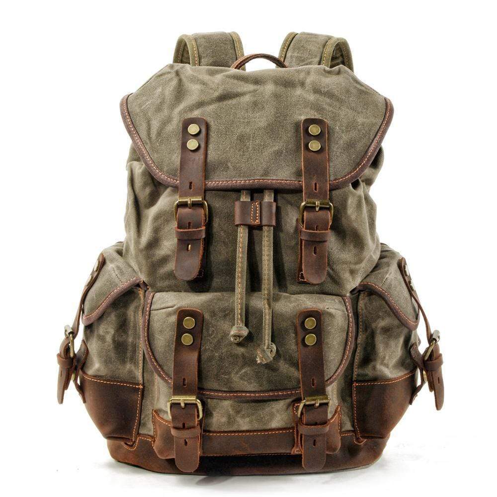 Nobl Travel Waterproof Waxed Canvas Backpack – Vintage Leisure Rucksack for Travel & Outdoor Adventures