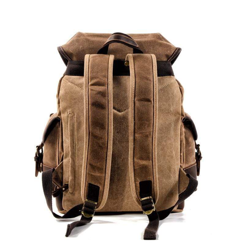 Nobl Travel Waterproof Waxed Canvas Backpack – Vintage Leisure Rucksack for Travel & Outdoor Adventures