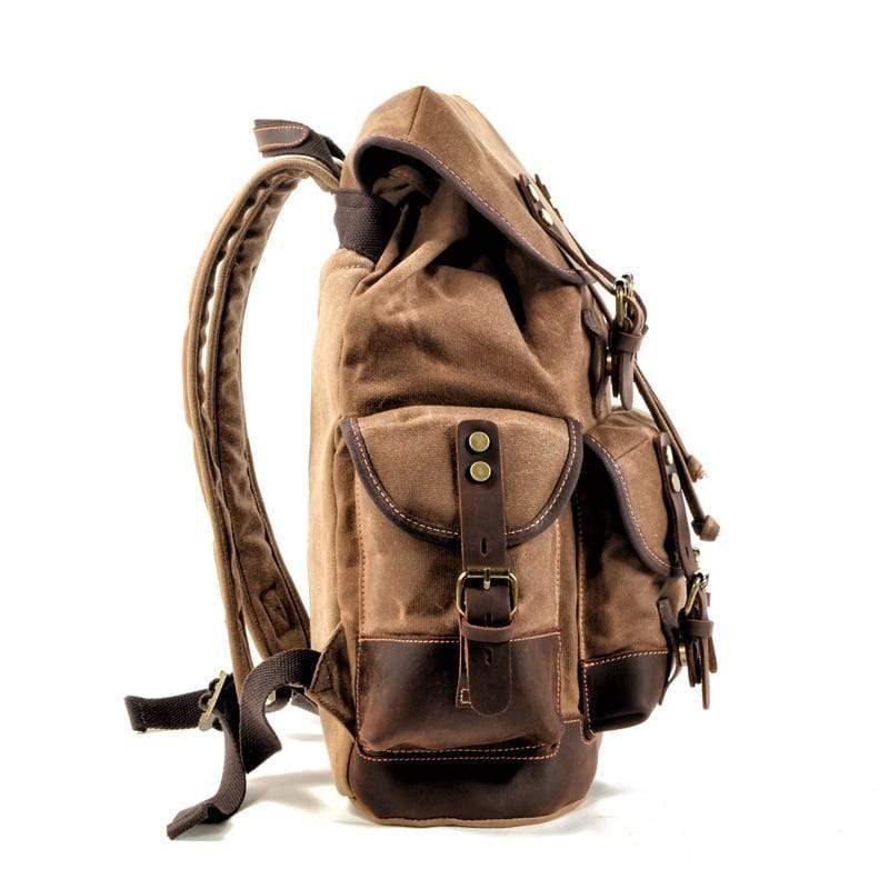 Nobl Travel Waterproof Waxed Canvas Backpack – Vintage Leisure Rucksack for Travel & Outdoor Adventures