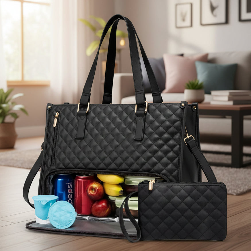 Nobl Travel Bagsball 2-in-1 Tote Bag with Insulated Lunch Compartment and Laptop Storage