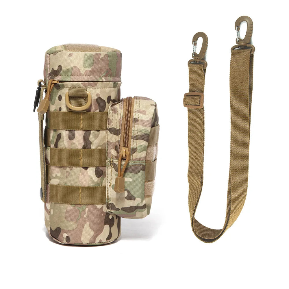 Nobl Travel Tactical MOLLE Water Bottle Bag – Waterproof Nylon Outdoor Utility Pouch