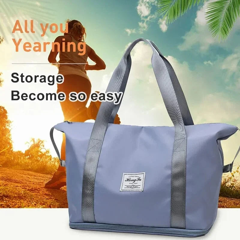Nobl Travel Double Layer Travel Duffel Bag – Waterproof Wet & Dry Separation Gym and Weekend Bag