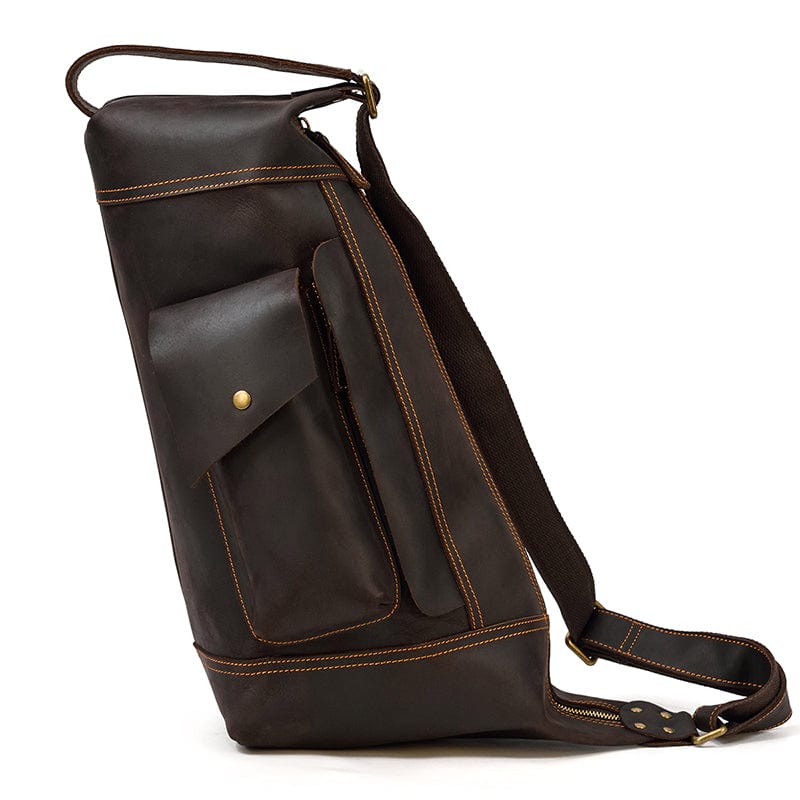Nobl Travel Crazy Horse Leather Backpack – Handmade Vintage Laptop Travel Bag for Men