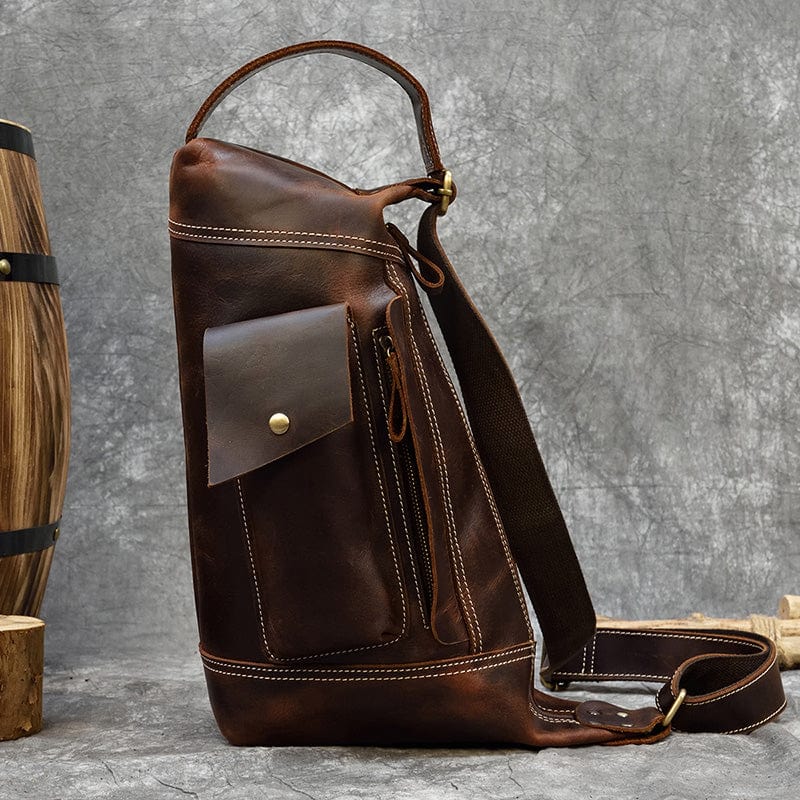 Nobl Travel Crazy Horse Leather Backpack – Handmade Vintage Laptop Travel Bag for Men